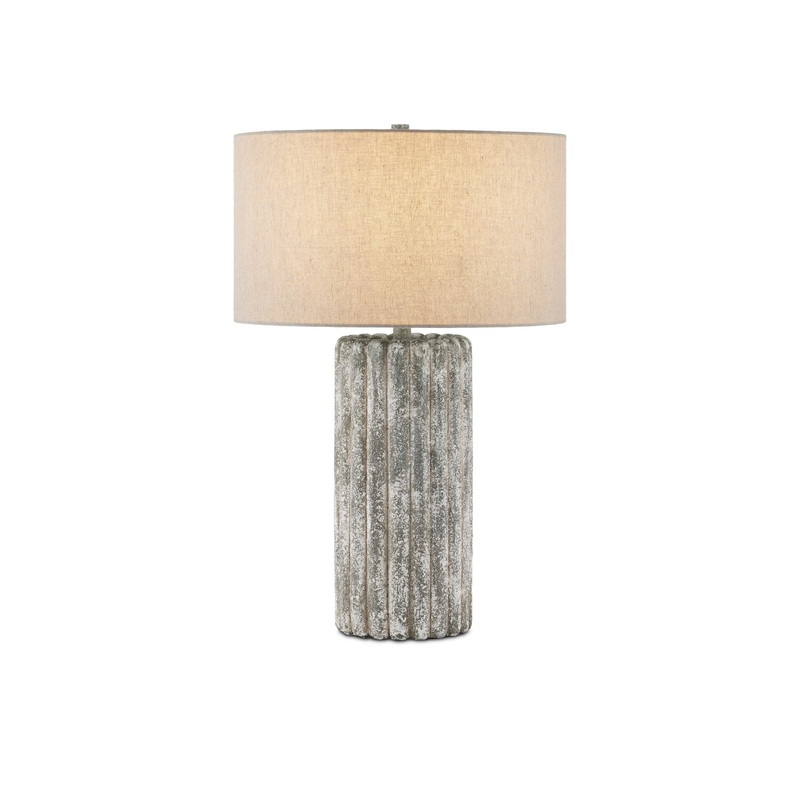 1-Light Table Lamp in Dark Gray & Off-White