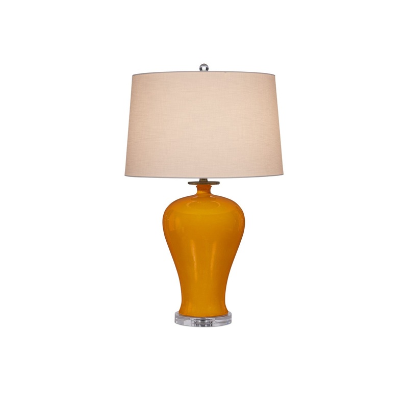 1-Light Table Lamp in Imperial Yellow & Clear & Natural Brass