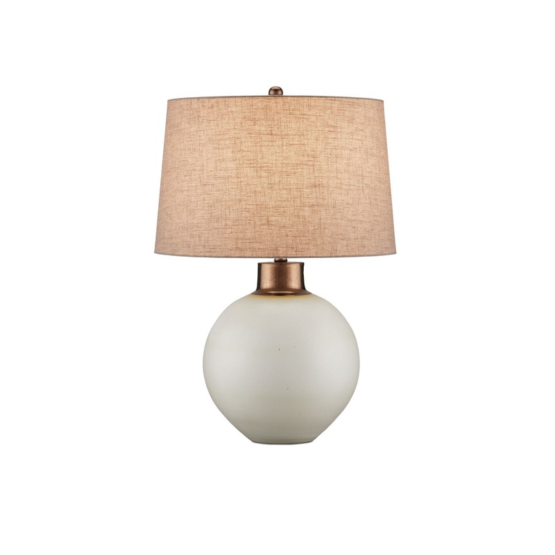 1-Light Table Lamp in Off-White & Metallic Gold