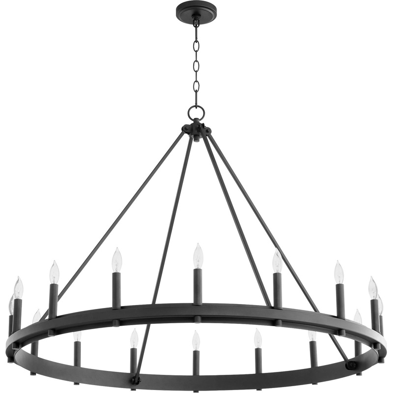 Aura Modern Farm House Chandelier in Textured Black