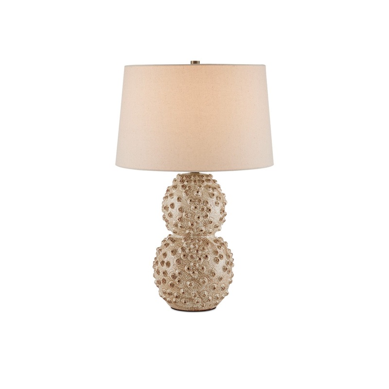 Barnacle 1-Light Table Lamp in Ivory & Brown