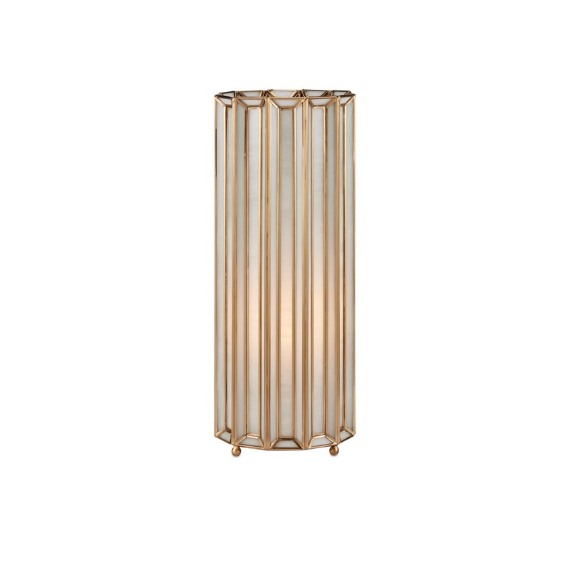 Daze 1-Light Table Lamp in White & Antique Brass