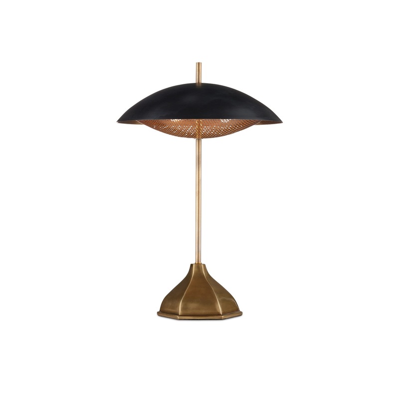 Domville 2-Light Table Lamp in Antique Brass & Black