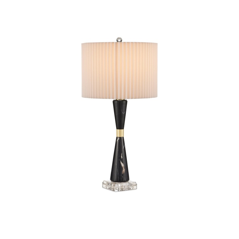 Edelmar 1-Light Table Lamp in Natural & Natural Brass & Clear