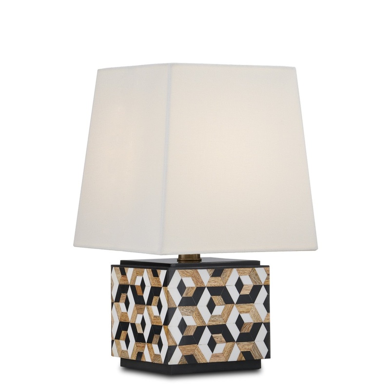 Geo 1-Light Table Lamp in Black & White & Natural