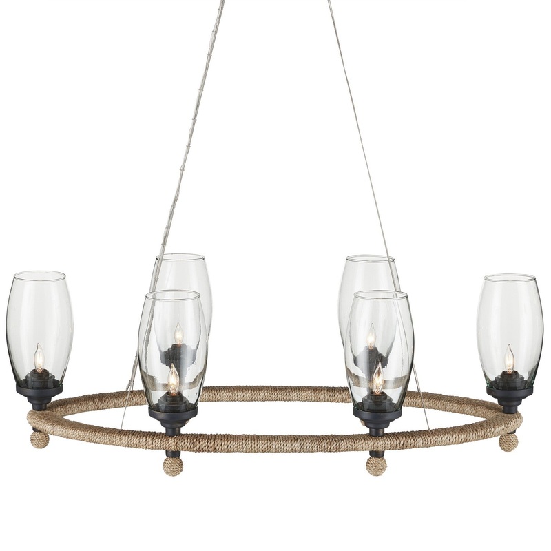 Hightider 6-Light Chandelier in Natural & Clear & French Black