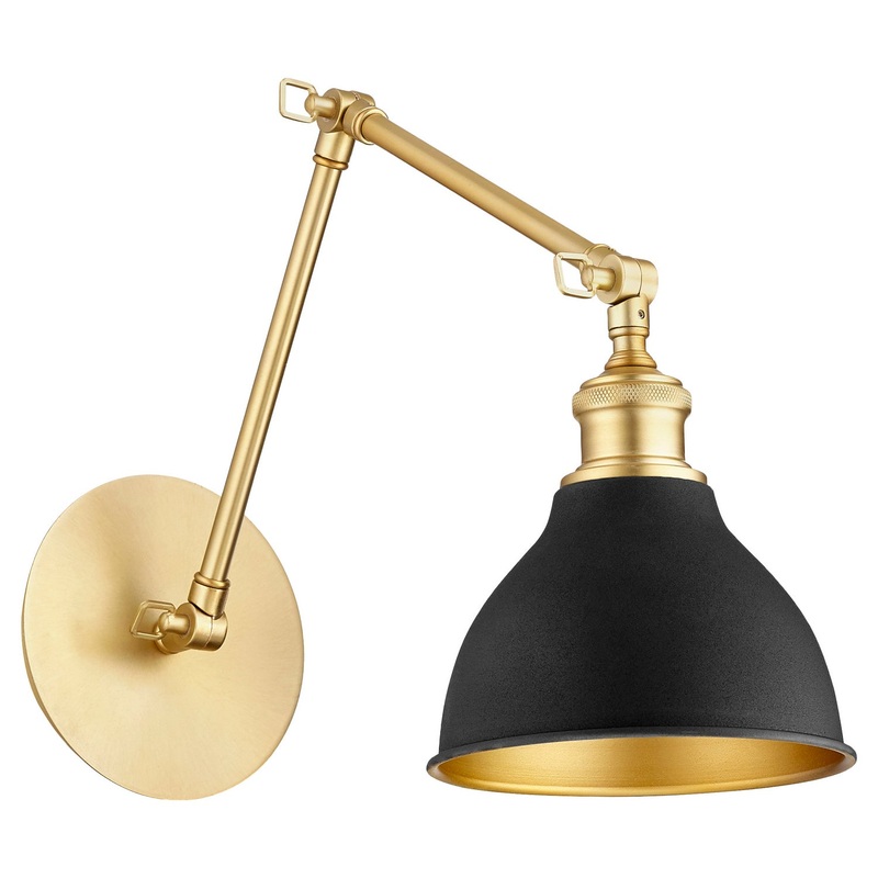 Wall Mount in Aged Brass with Textured Black