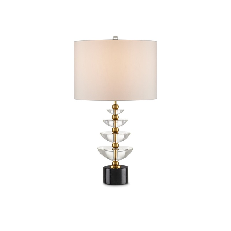 Waterfall 1-Light Table Lamp in Clear & Natural & Brass