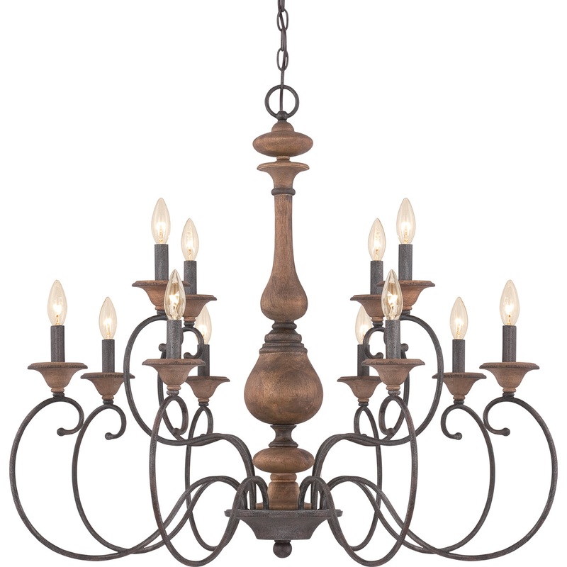 Auburn 12-Light Chandelier in Rustic Black
