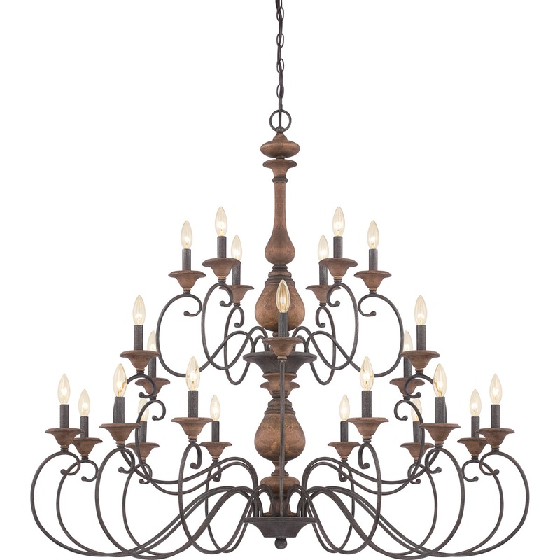 Auburn 24-Light Chandelier in Rustic Black