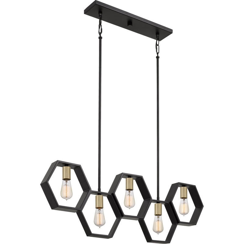 Bismarck 5-Light Island Light in Earth Black