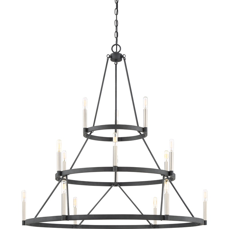 Doran 15-Light Chandelier in Mottled Black