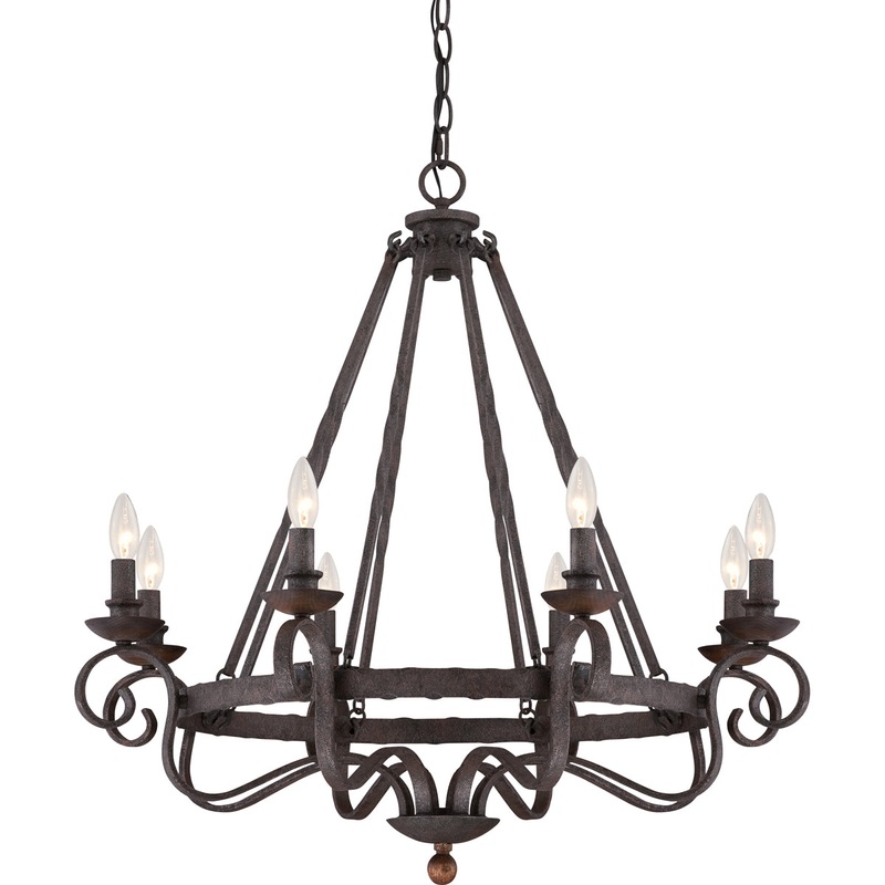 Noble 8-Light Chandelier in Rustic Black