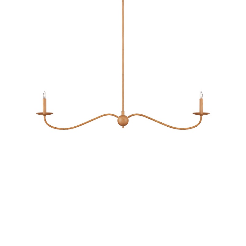 Saxon 2-Light Chandelier in Saddle Tan & Natural