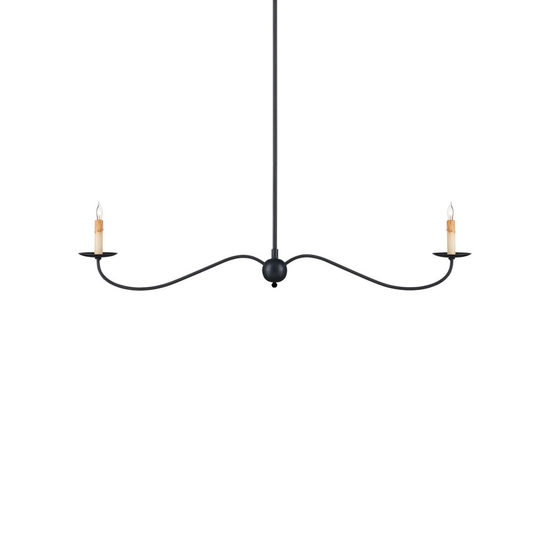 Saxon 2-Light Chandelier in Zanzibar Black