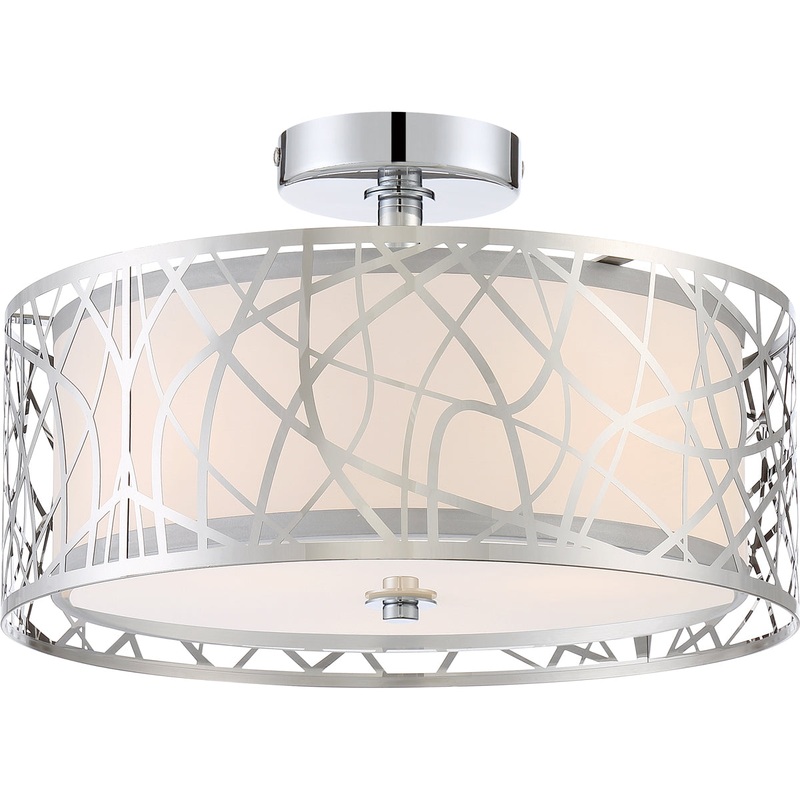 Abode 3-Light Semi-Flush Mount in Polished Chrome