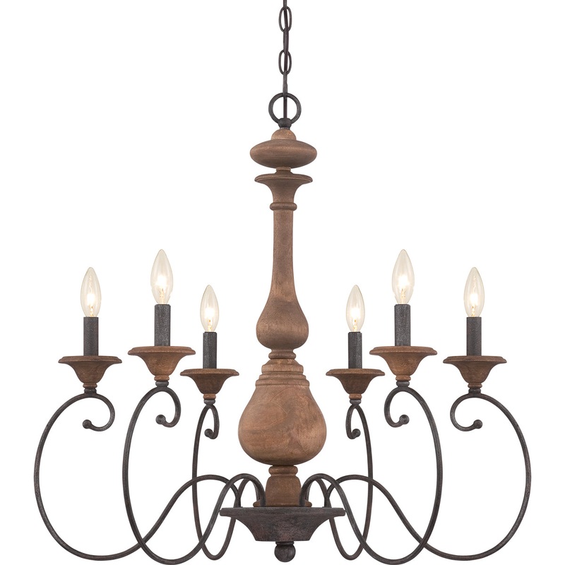 Auburn 6-Light Chandelier in Rustic Black