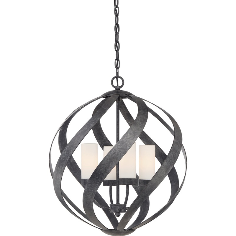 Blacksmith 4-Light Pendant in Old Black Finish