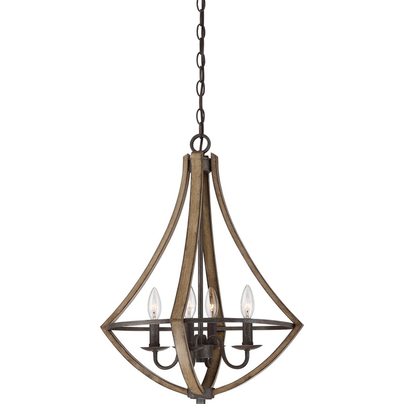 Shire 4-Light Chandelier in Rustic Black