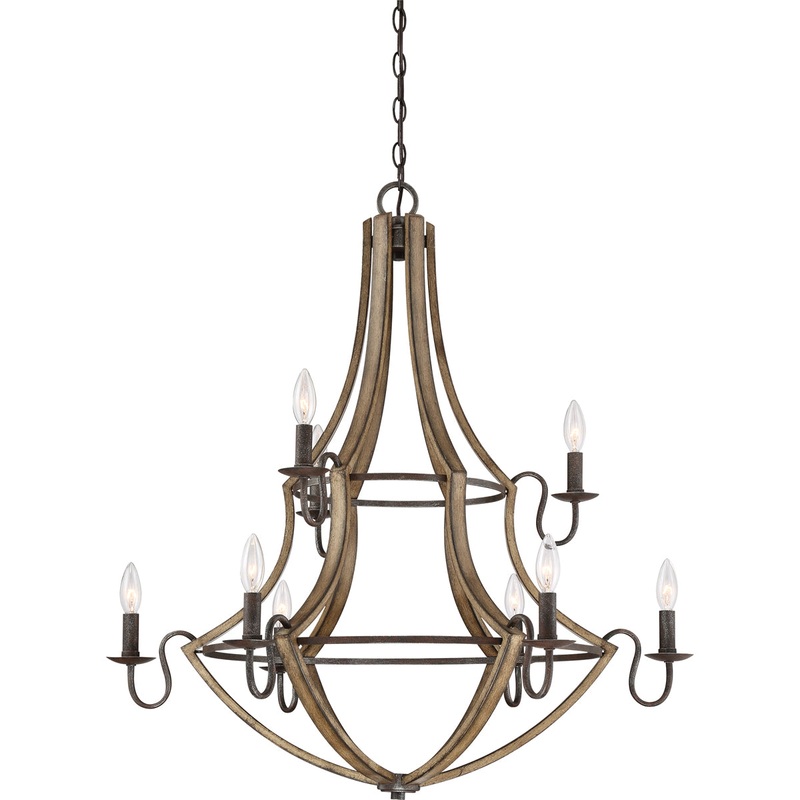 Shire 9-Light Chandelier in Rustic Black