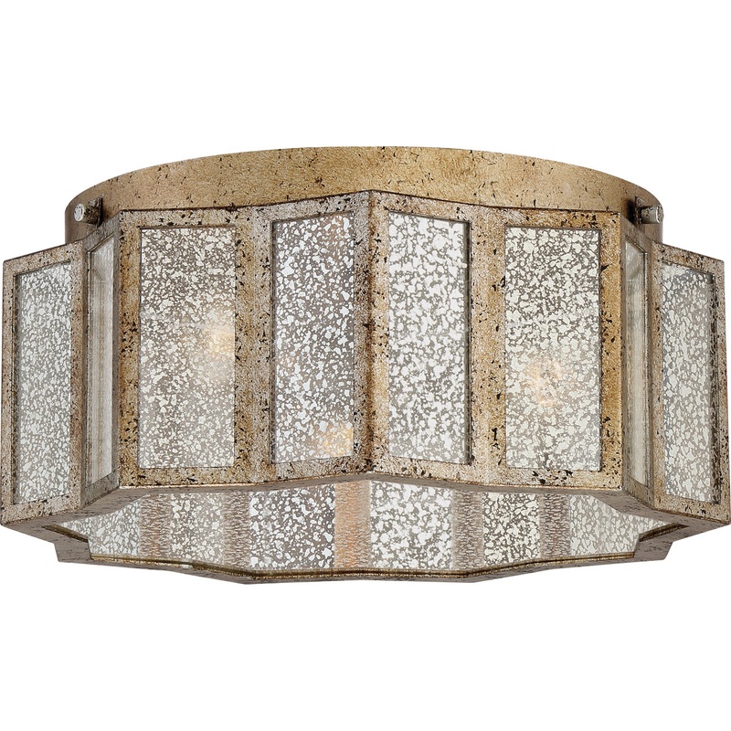 Shrine 3-Light Flush Mount in Aged Gold