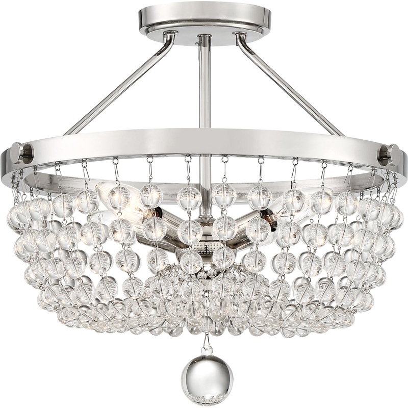 Teresa 4-Light Semi-Flush Mount in Polished Nickel
