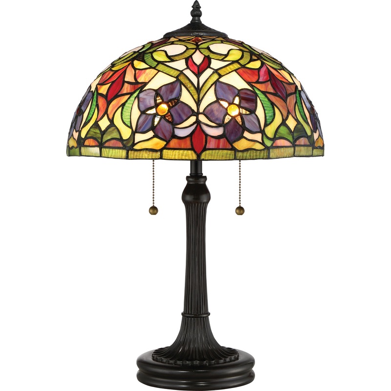 Violets 2-Light Table Lamp in Vintage Bronze
