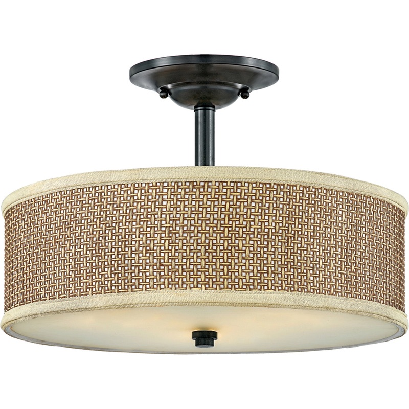 Zen 3-Light Semi-Flush Mount in Mystic Black