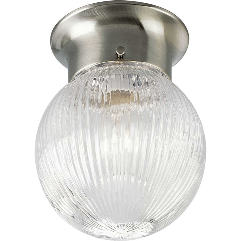 1-Light Glass Globe 6.375" Close-to-Ceiling