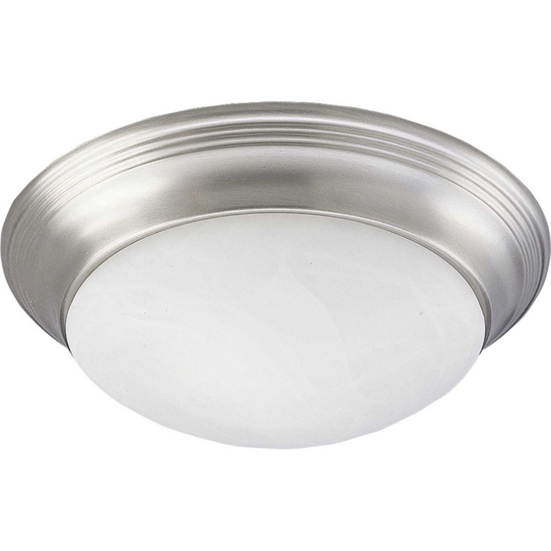 2-Light Alabaster Glass 14" Close-to-Ceiling