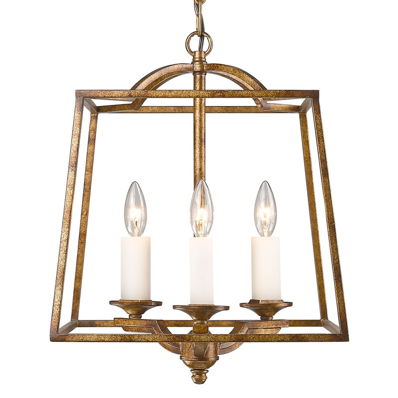Athena 3-Light Pendant in Grecian Gold Incandescent