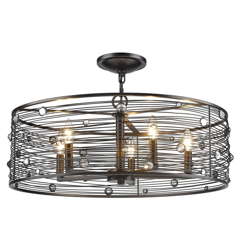 Bijoux 5-Light Semi-Flush in Brushed Etruscan Bronze