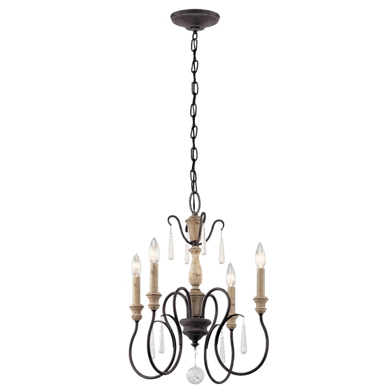 Kimblewick Chandelier 4-Light in Weathered Zinc