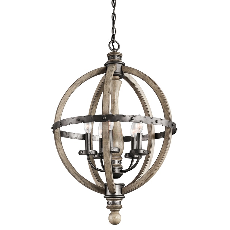 Evan Chandelier 5-Light in Distressed Antique Gray