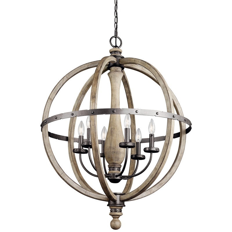 Evan Chandelier 6-Light in Distressed Antique Gray