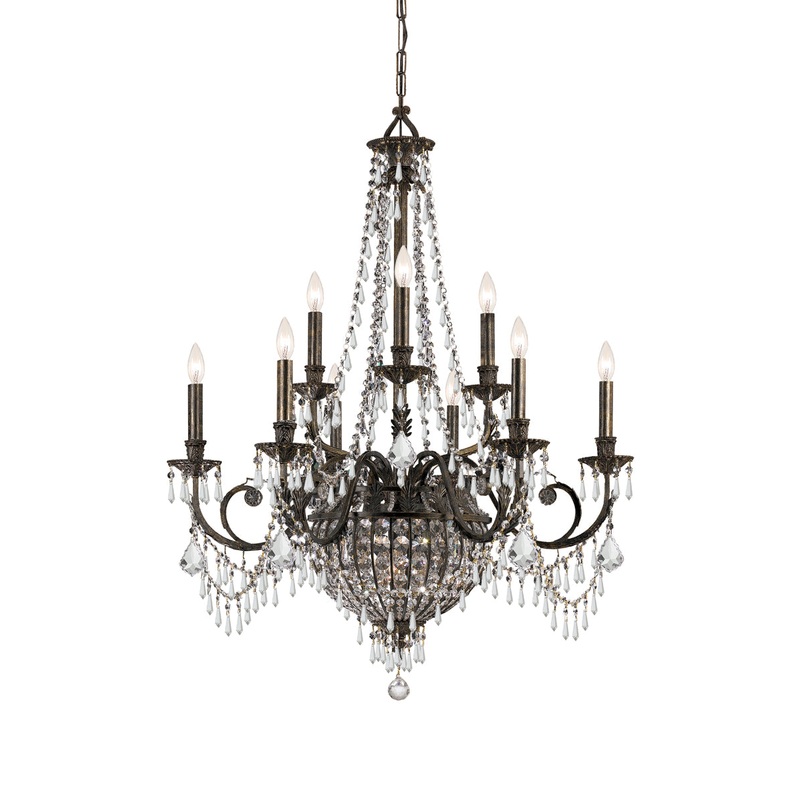 Vanderbilt 12-Light Chandelier in English Bronze