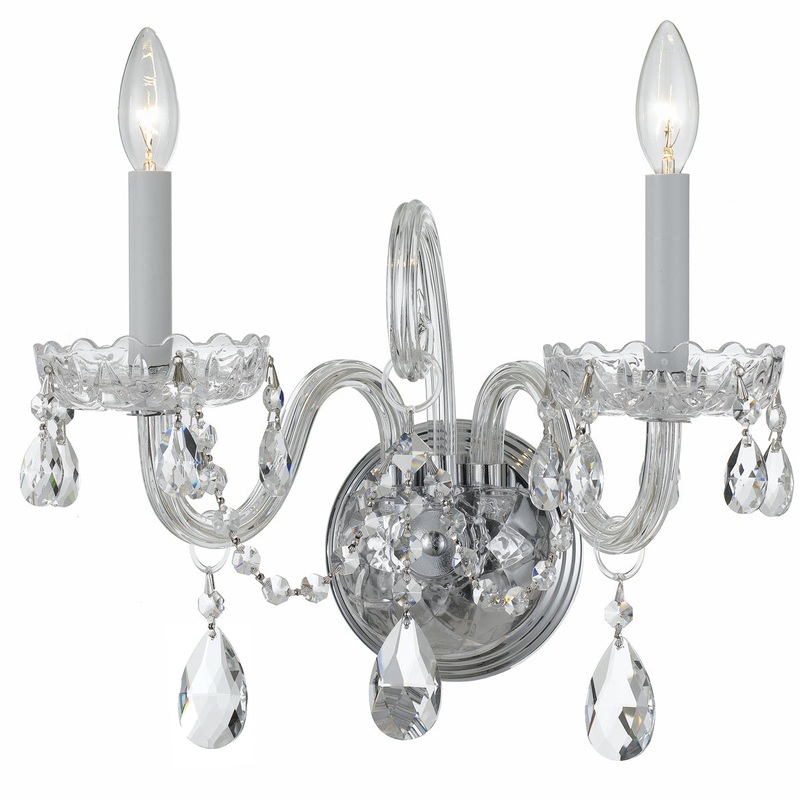 Traditional Crystal 2-Light Wall Mount