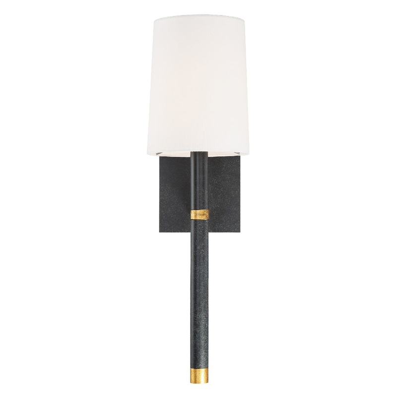 Weston 1-Light Wall Mount in Black & Antique Gold