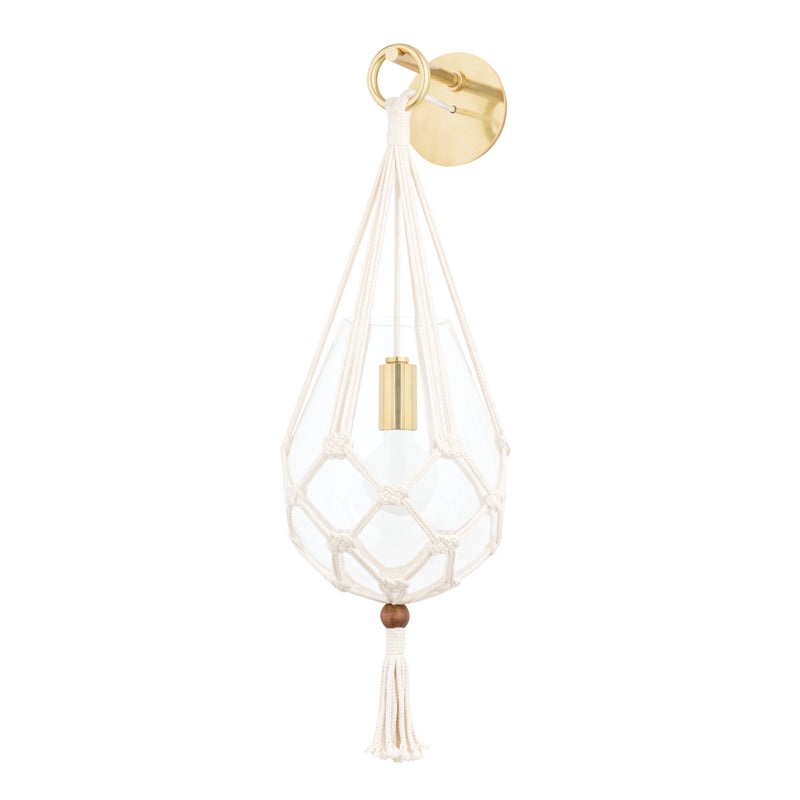 Tessa 1-Light Wall Sconce in Aged Brass