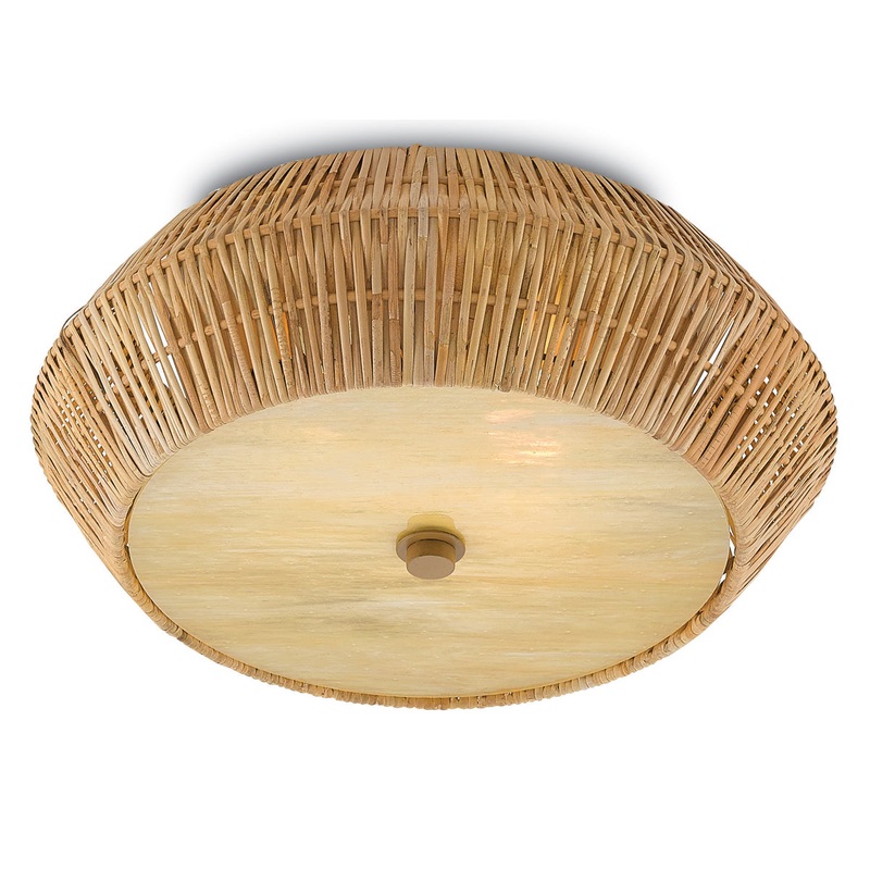 Antibes 2-Light Flush Mount in Natural & Honey Beige