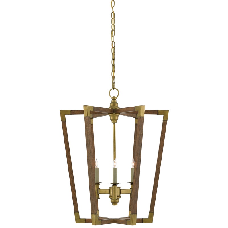 Bastian 3-Light Chandelier in Chestnut & Brass