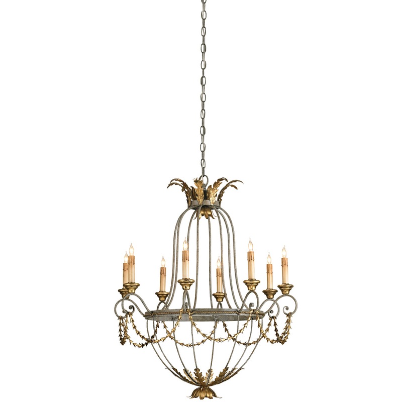 Elegance 8-Light Chandelier in Etruscan & Gold Leaf