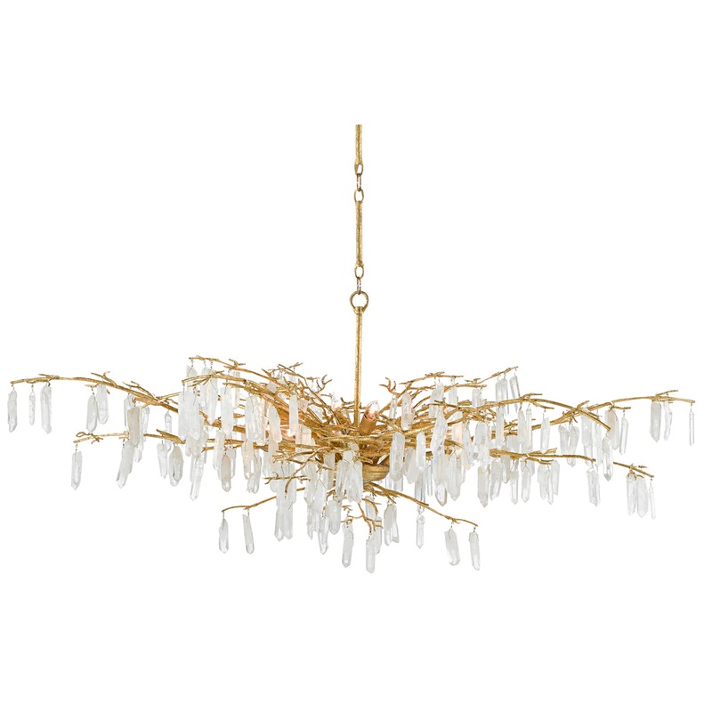 Forest 8-Light Chandelier in Washed Lucerne Gold & Natural