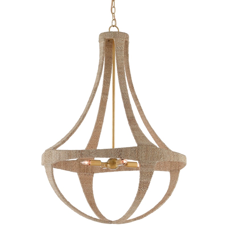 Ibiza 4-Light Chandelier in Natural & Dark Contemporary Gold Leaf