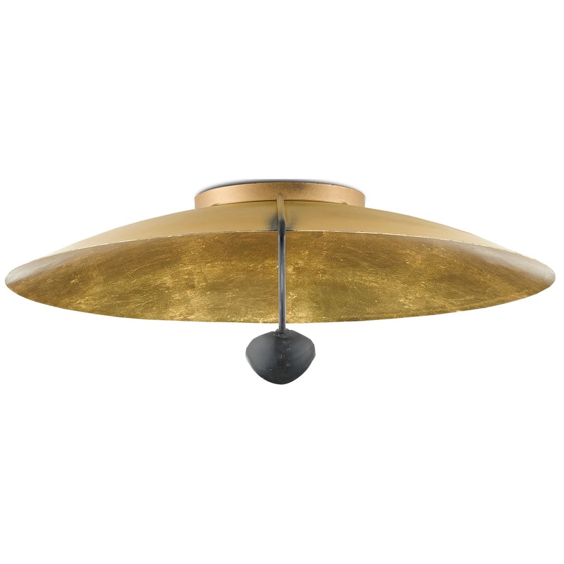 Pinders 2-Light Flush Mount in Contemporary Gold Leaf & French Black