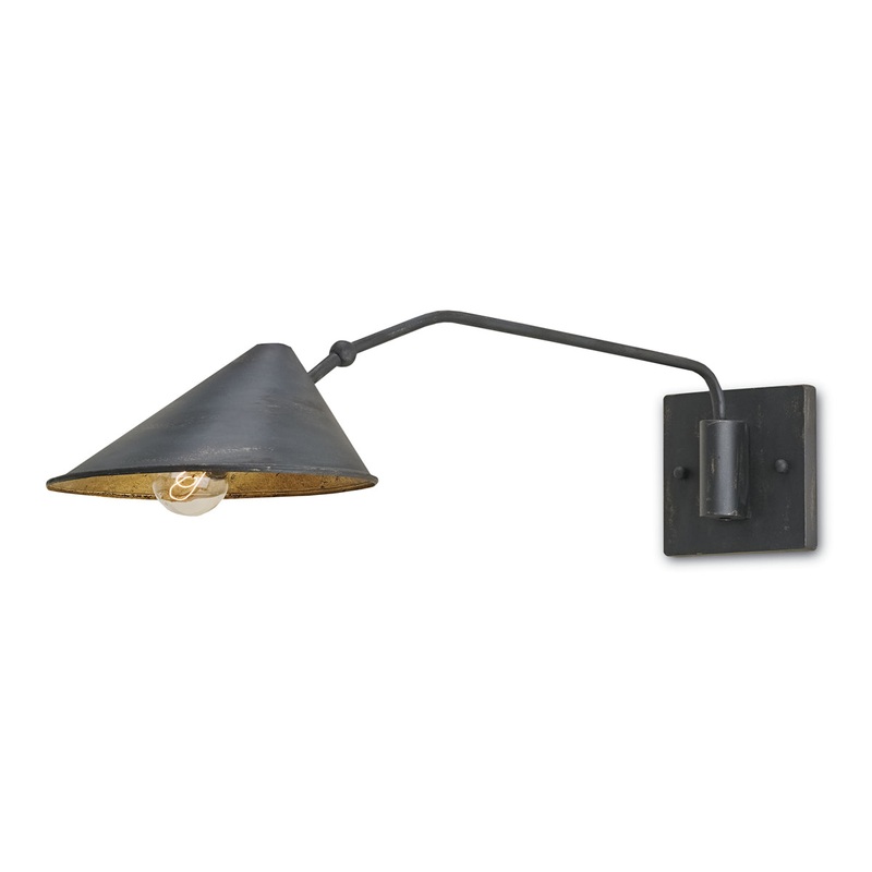 Serpa 1-Light Wall Sconce in French Black & Gold Leaf