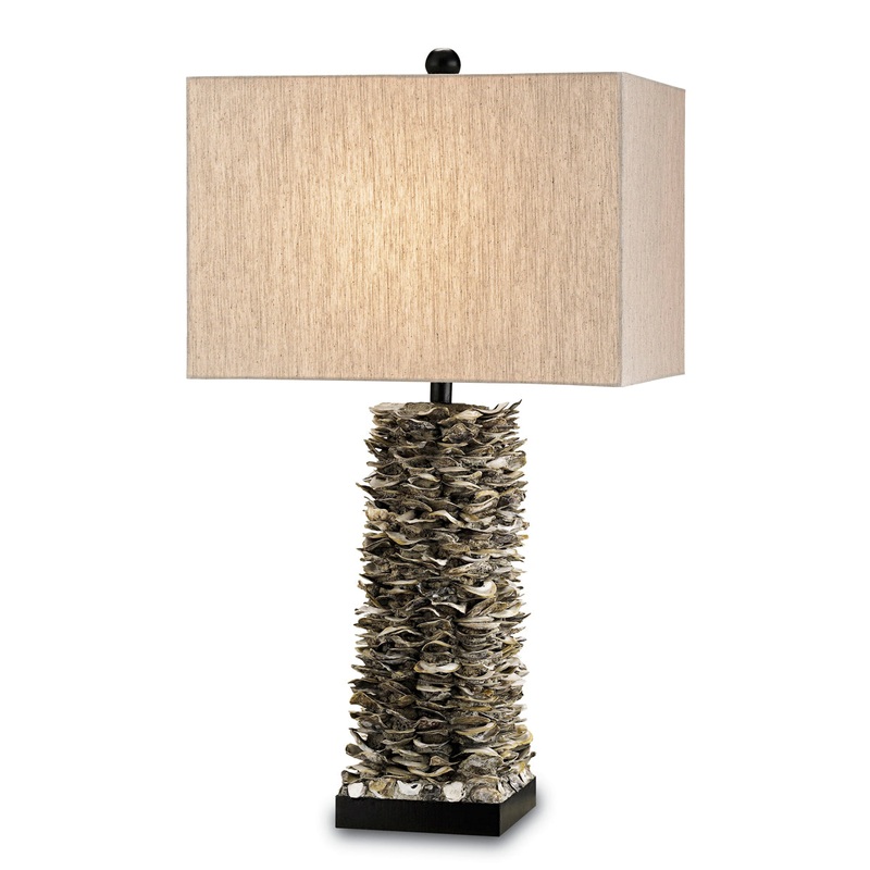 Villamare 1-Light Table Lamp in Natural & Satin Black with Oatmeal Linen Shade