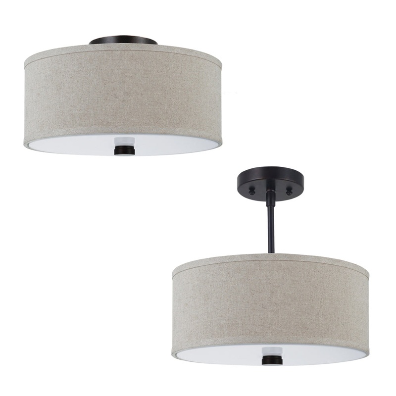 Dayna Shade 2-Light Flush/Semi-Flush Convertible