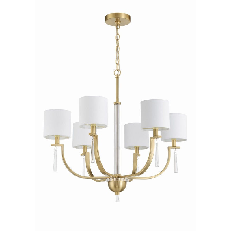 Fortuna 6-Light Chandelier in Satin Brass