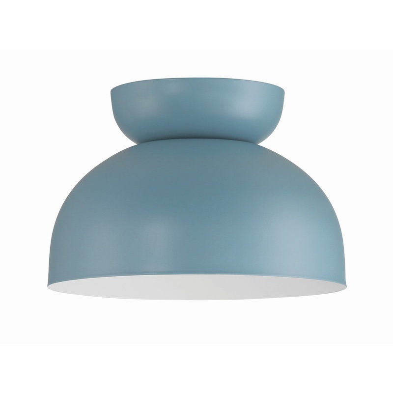 Ventura Dome 1-Light Flushmount in Dusty Blue